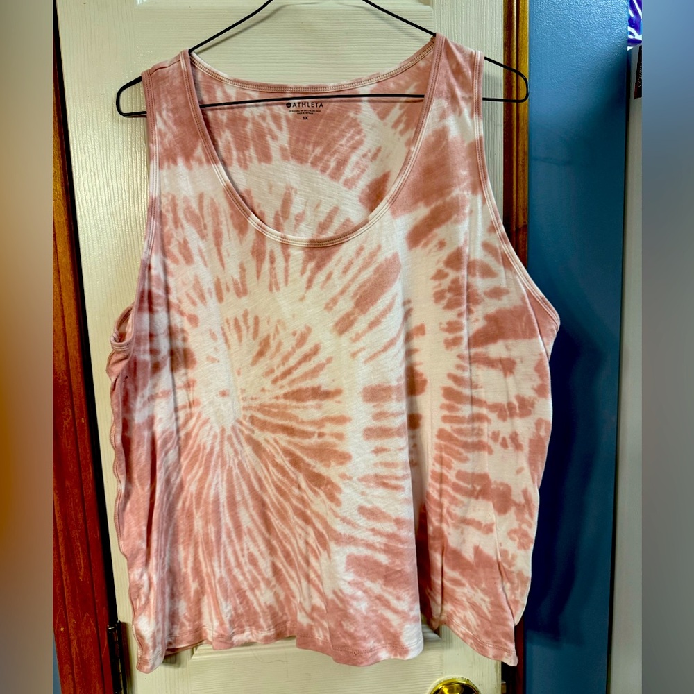 Athleta Palermo Pink Tie-Dye Tank Top 1x
